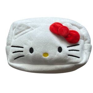 Hello Kitty Cosmetic Bag Soft White, Kitty with Red Bow NEW